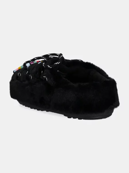 Moon Boot papucs MB MULE FAUX FUR BEADS fekete