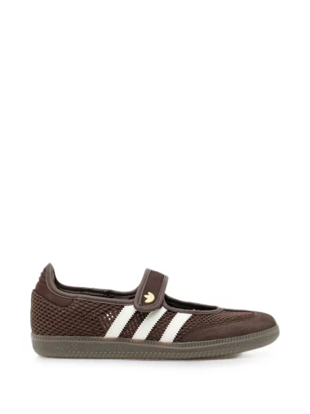 Lung pantaloni scurți Adidas din piele cu buline maro