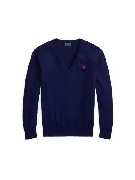 Polo Ralph Lauren Swetry Kobieta Niebieski L Vesta Sweter z dekoltem w serek granatowy