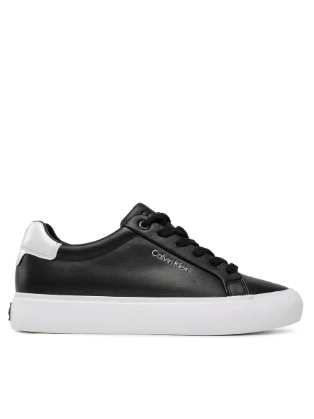 Кожени маратонки Calvin Klein VULC LACE UP черно