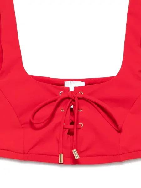 Топ Moschino с връзки с дантела червено