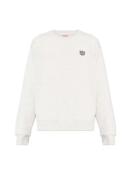 Haftowana bluza Kenzo w tygrysie prążki szara