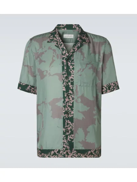Cămașă Dries Van Noten cu imagine verde