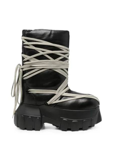 Botine Rick Owens cu șireturi din dantelă negru
