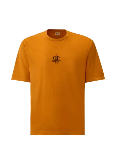 Scurt tricou C.p. Company cu imagine portocaliu