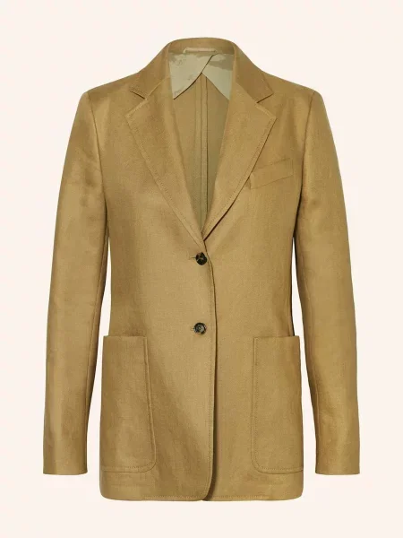 Max Mara Blezer Z Lnu Guglia braun beżowa