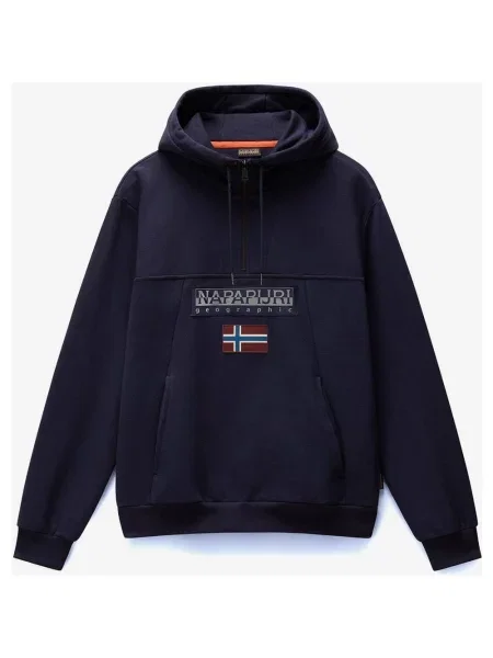 Bluza z kapturem Napapijri Burgee Half Zip granatowa XXS czerwona