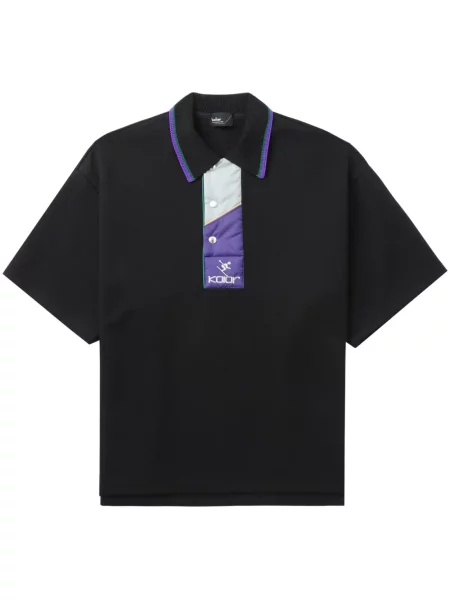 Polo Kolor cu broderie negru
