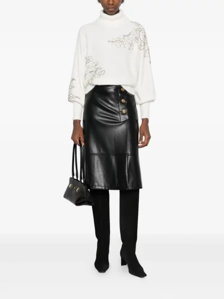 Fustă midi Twinset până la genunchi negru