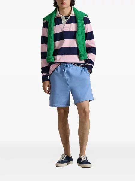 Șapcă Polo Ralph Lauren cu decolteu în V cu autograf în carouri albastru