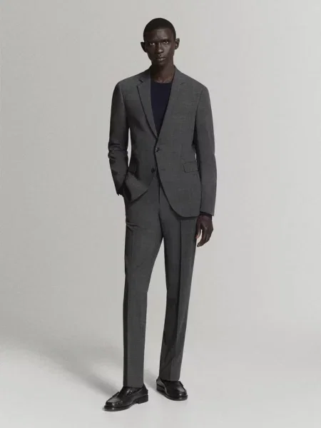 Marynarka garniturowa París super slim fit ciemnoszary Mężczyzna 48 MANGO MAN