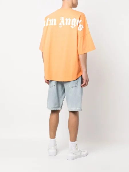 Raštuotas marškinėliai Palm Angels oranžinė