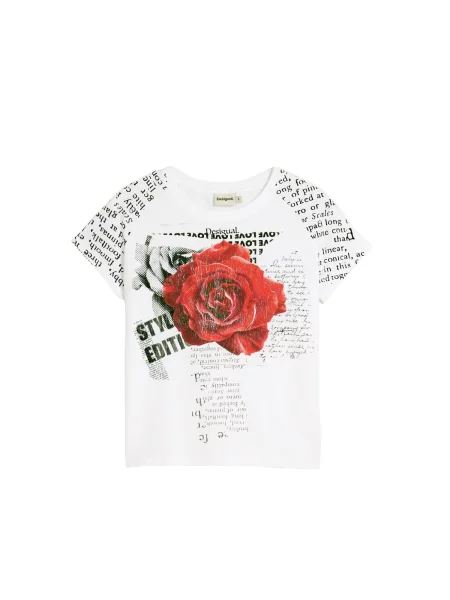 Desigual Tricou roșu / negru alb