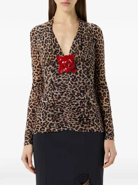 Bluză Blumarine cu imagine cu model leopard maro