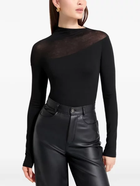 Top Marcella transparente negru