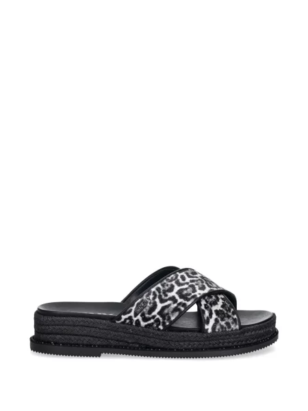 Papuci Dkny cu imagine cu model leopard cu bretele negru