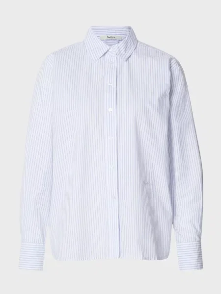 Смугастий джинсова сорочка Pepe Jeans блакитний