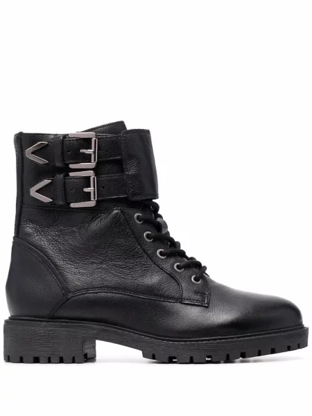 Botine Geox cu șireturi din piele negru