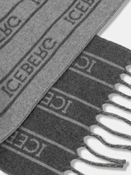 Вовняний шарф Iceberg візерунок сірий