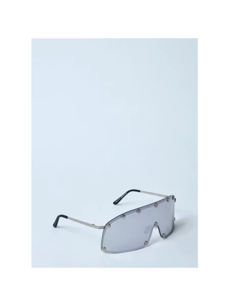 Rick Owens Akcesoria unisex ONE SIZE Okulary przeciwsłoneczne Steel Shielding z zapięciem na szary
