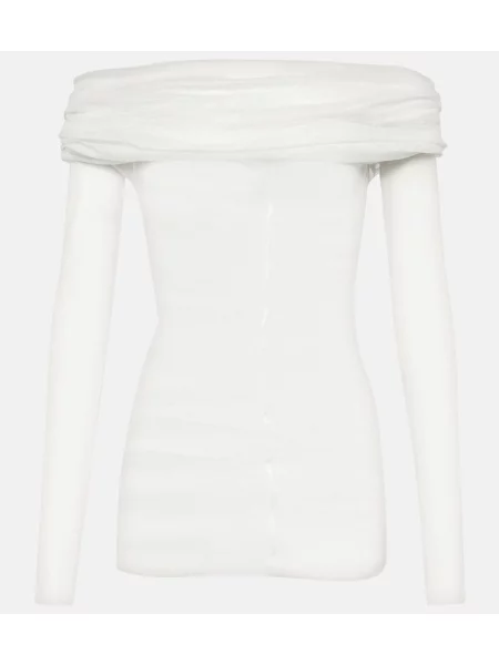 Svilen top Christopher Esber z draperijo bela