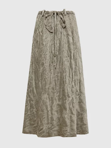 Спідниця міді з вовною в тканий візерунок Masnada зелена