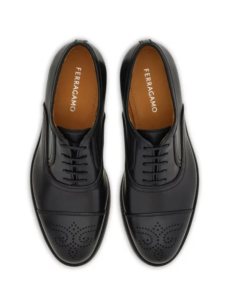Oxford Ferragamo din țesătură twill negru