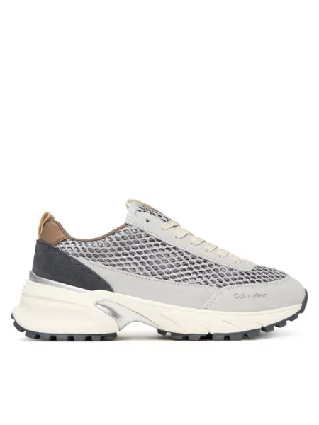 Calvin Klein Sneakersy Hike Runner Lace Up Techmix beżowy
