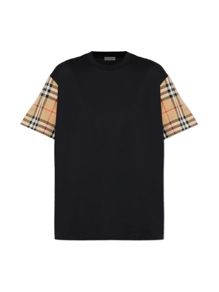 Koszulka Burberry casual w kratkę czarna