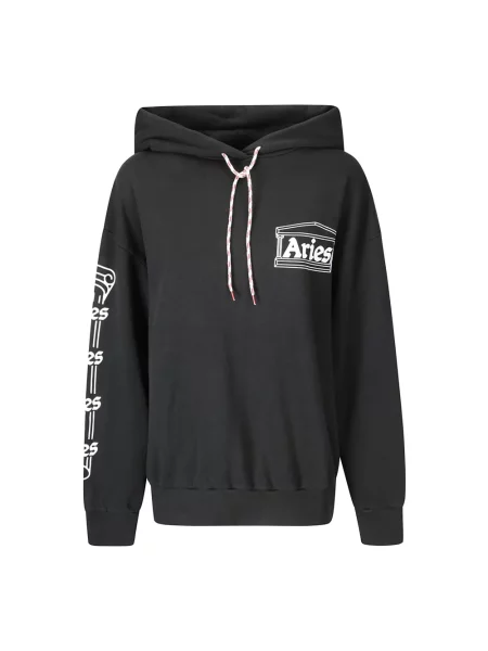 Bluza z kapturem Aries z kapturem z nadrukiem czarna