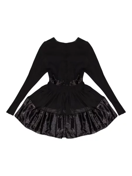 Top Lanvin s V-izrezom s čipkom lepršave smeđa
