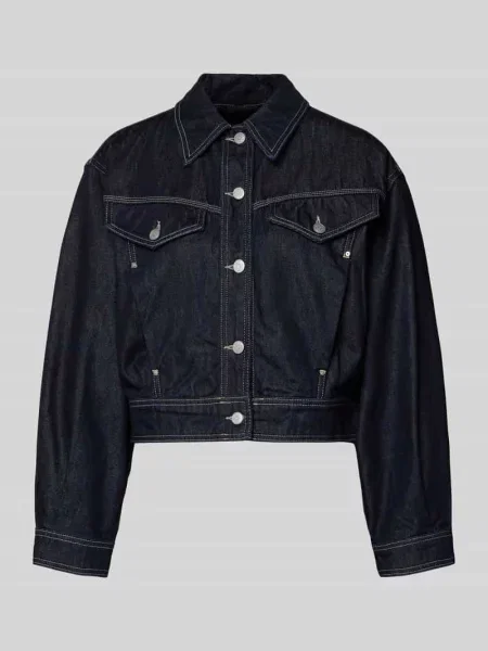 Krój regular fit Kurtka jeansowa z Mieszanka bawełny i lyocellu Model BOMBER TRUCKER Boss Orange granatowa