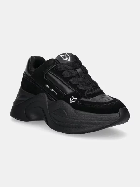 Naked Wolfe sneakers Temple Temple Black Leather Suede negru