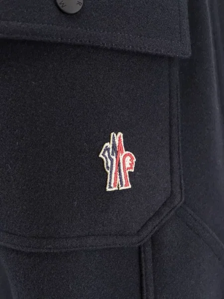 Pantaloni Moncler Grenoble cu aplicații albastru