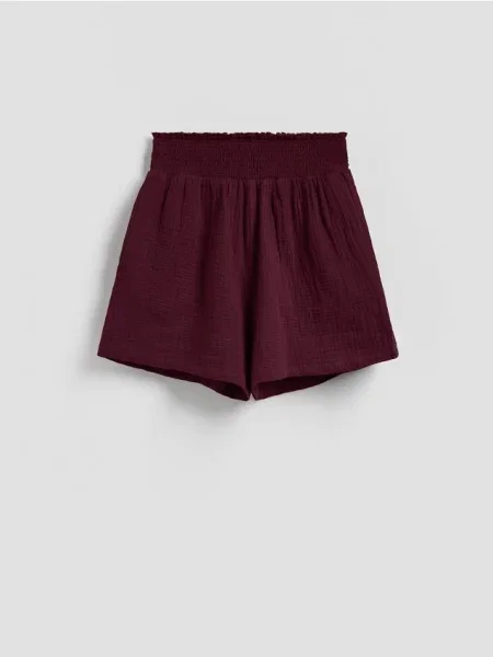 Reserved Muślinowe szorty mahoniowy