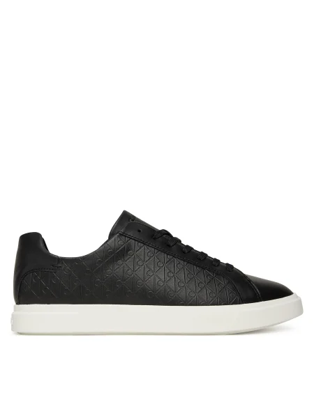 Calvin Klein Sportcipők Low Pro Cups Lace Up Lth Aop fekete