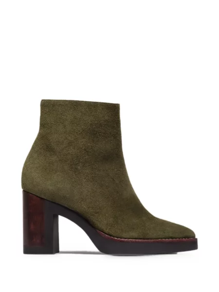 Cizme scurte Bernardo din piele de căprioară cu platformă verde