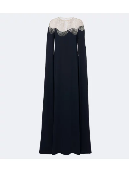 Rochie Oscar De La Renta de mătase albastru