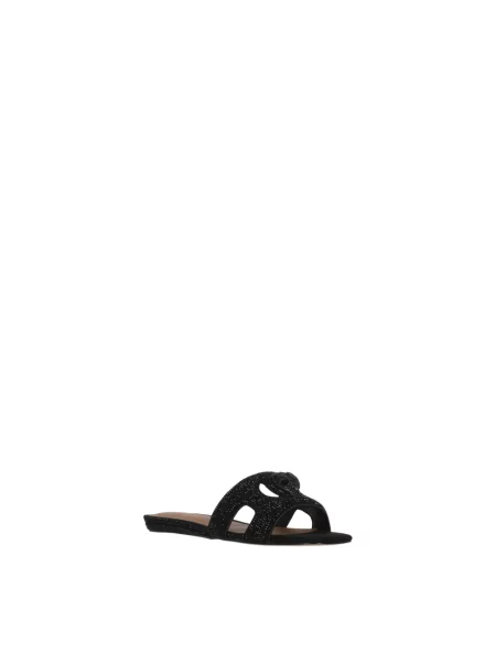 Klapki Kurt Geiger skórzane bez obcasa czarne