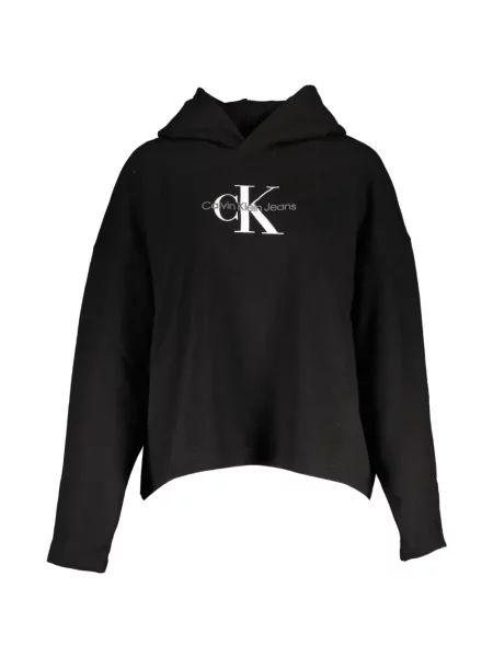 Hanorac cu glugă Calvin Klein cu imagine negru