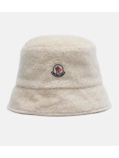 Pălărie Moncler teddy alb