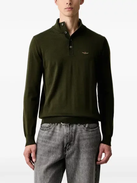 Pulover Aeronautica Militare cu broderie verde
