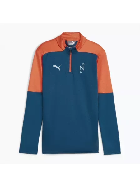 Bluza piłkarska dziecięca PUMA Neymar JR Creativity Zip Top ocean tropic/hot heat granatowa