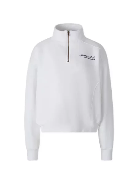 Hanorac cu fermoar Sporty & Rich cu broderie alb