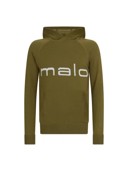 Bluza z kapturem Malo z kaszmiru zielona