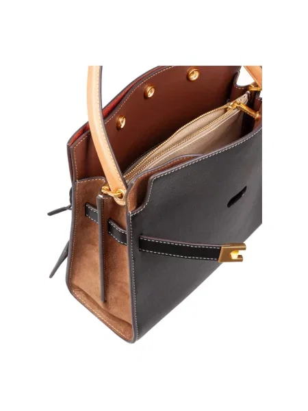 Torebka skórzana Tory Burch skórzana czarna