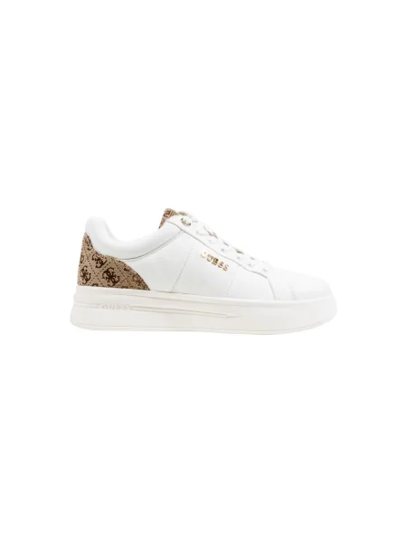 Кожени маратонки Guess WELLI бежово FLFWLL бяло