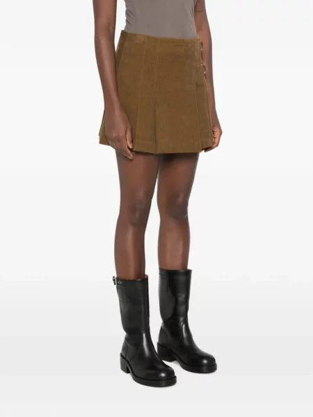 Fusta mini Golden Goose de catifea cord maro