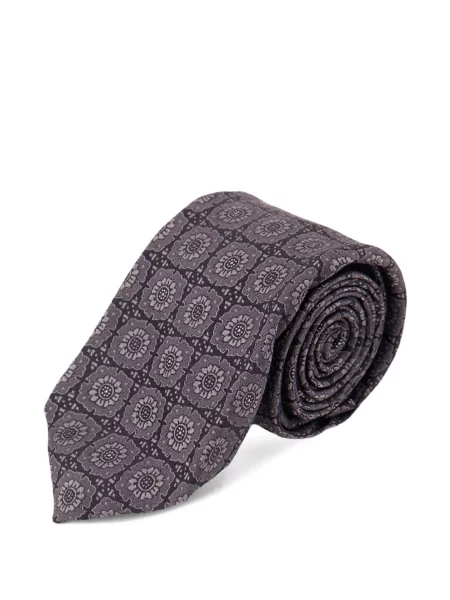 Cravată Kiton cu imprimeu geometric violet