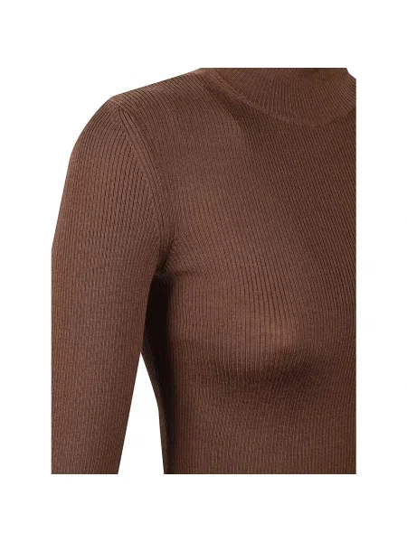 Lniany sweter Max Mara brązowy